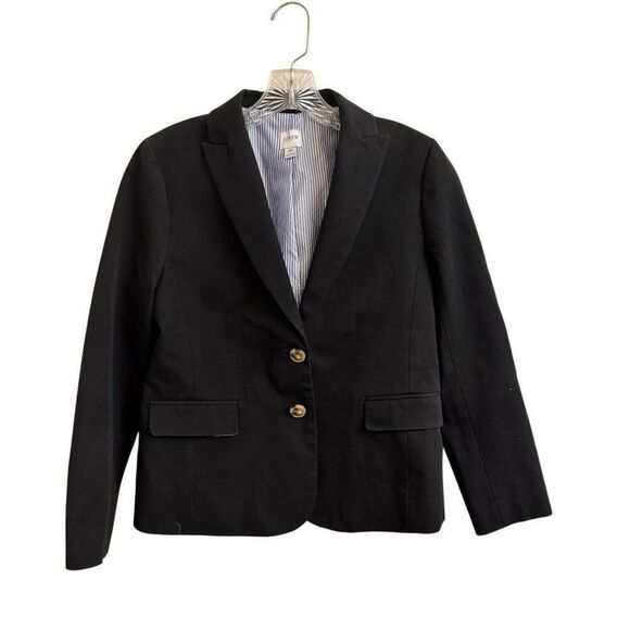 J. Crew Factory Petite Two Button Blazer Black Size 4P - Picture 1 of 5
